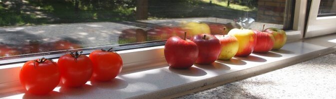 Fruit on a window sill